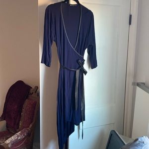 Blue Asymmetrical hem Fashion to Figure Dress
